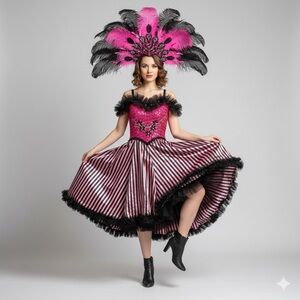 Vintage Rubie's New York Cancan / Moulin Rouge Dancer Costume - S/M 🇺🇸